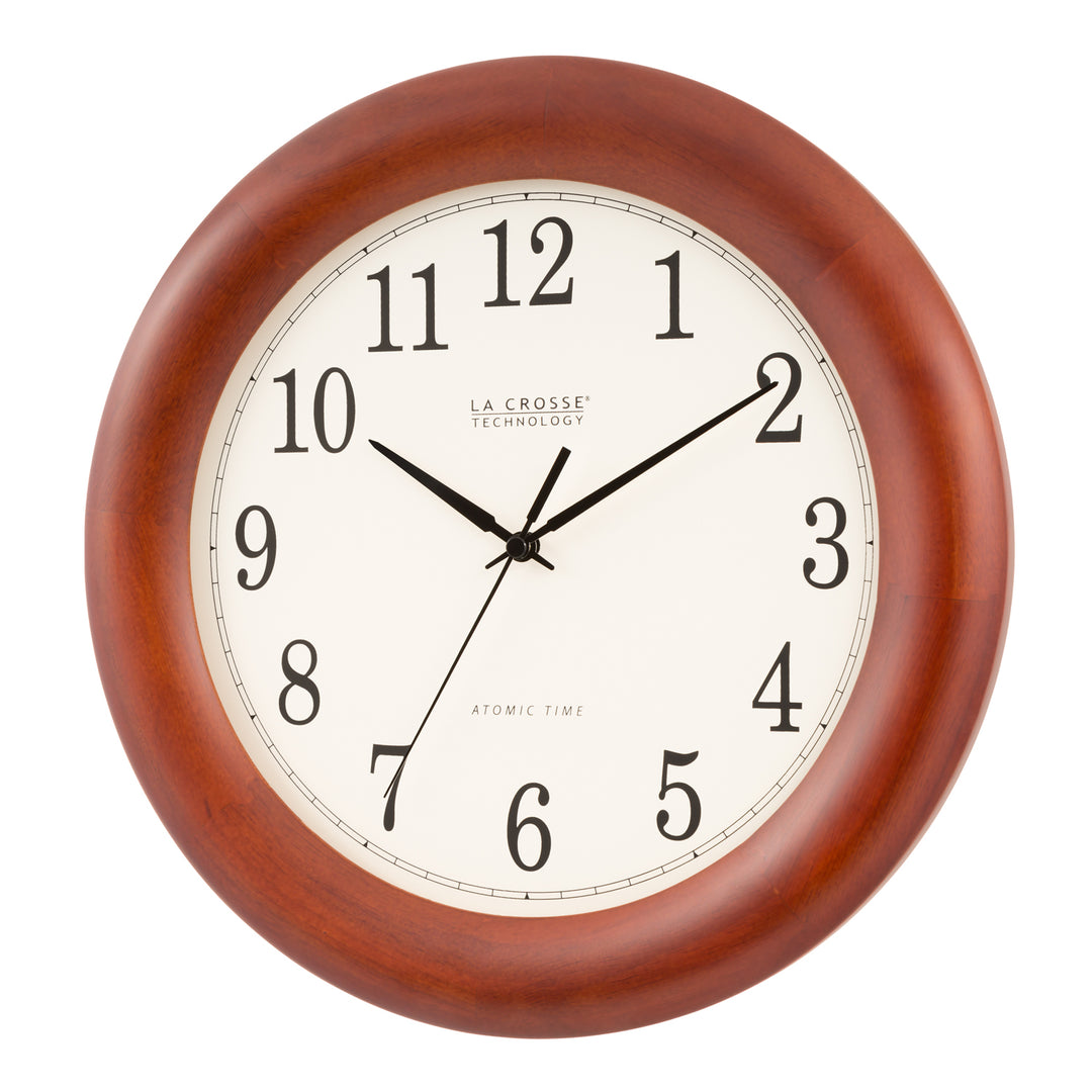 Hard Wood Atomic Wall Clock | Clock w/ Auto Time Updates | La