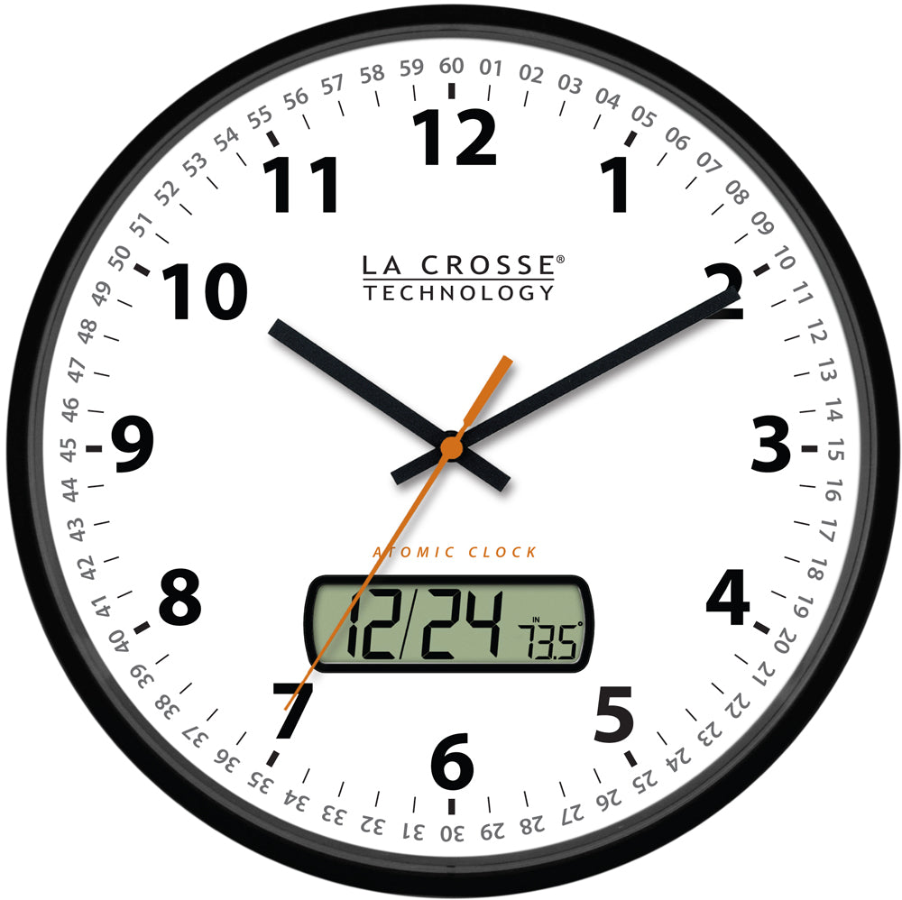 WT-3128U 12 inch Atomic Wall Clock with Date Display