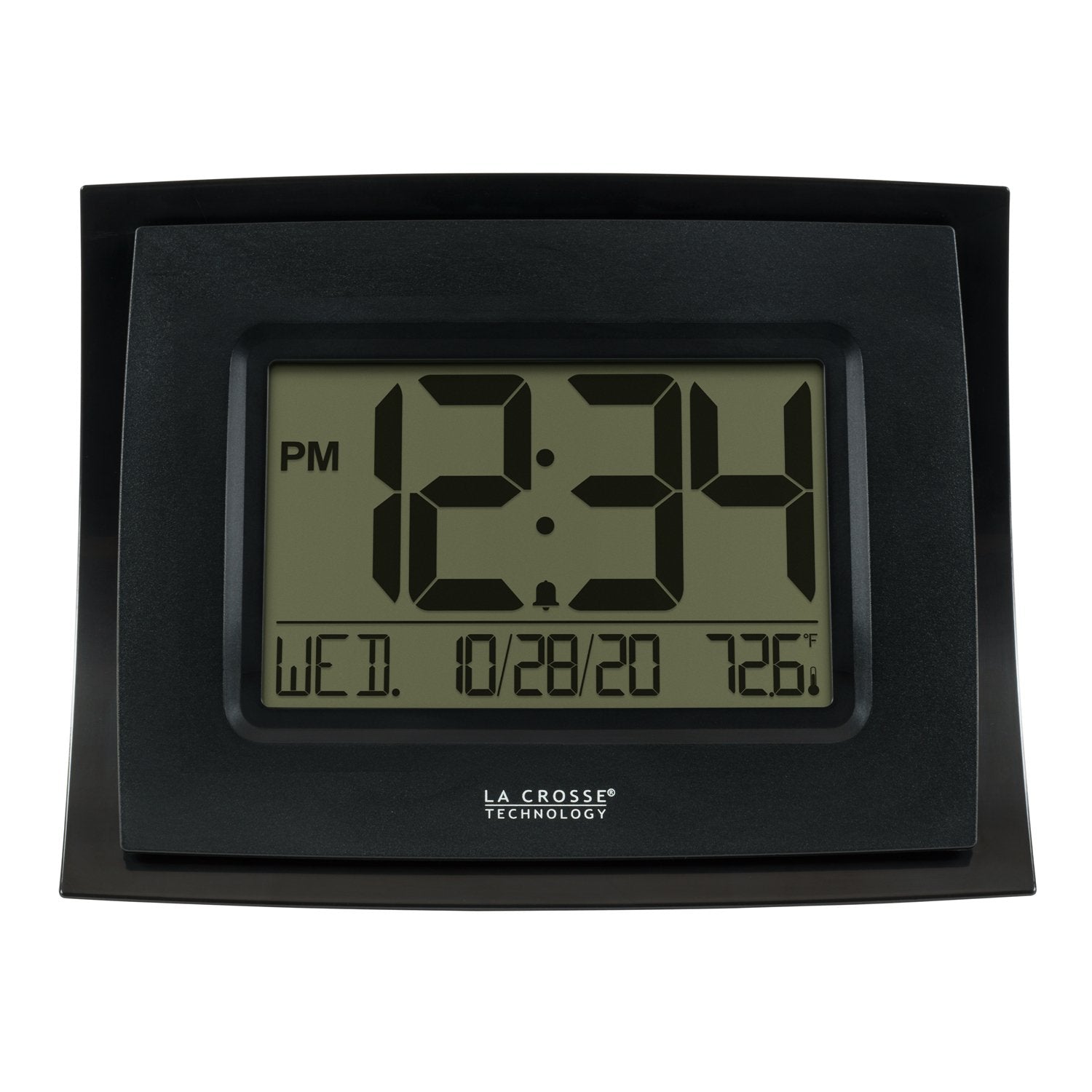 WT-8002UV2-B Digital Wall Clock with Indoor Temp and Calendar