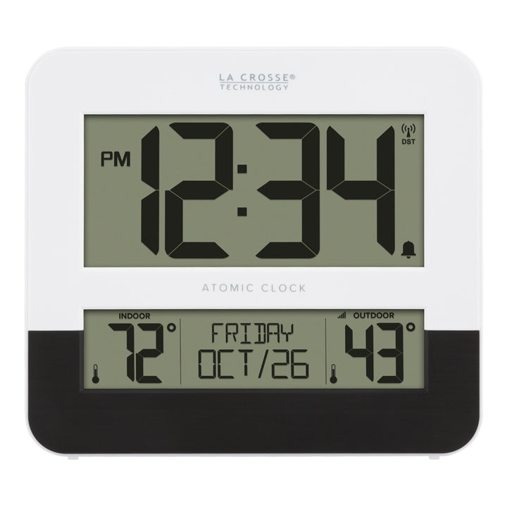 Atomic Clock with Indoor & Outdoor Temp | Digital Wall Clock | La