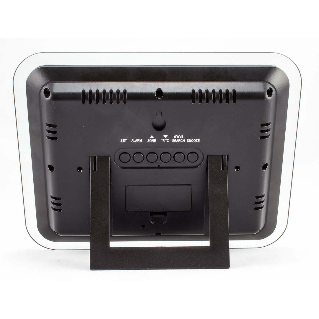 BBB87733 Digital Atomic Wall Clock with Indoor Temperature and Humidit