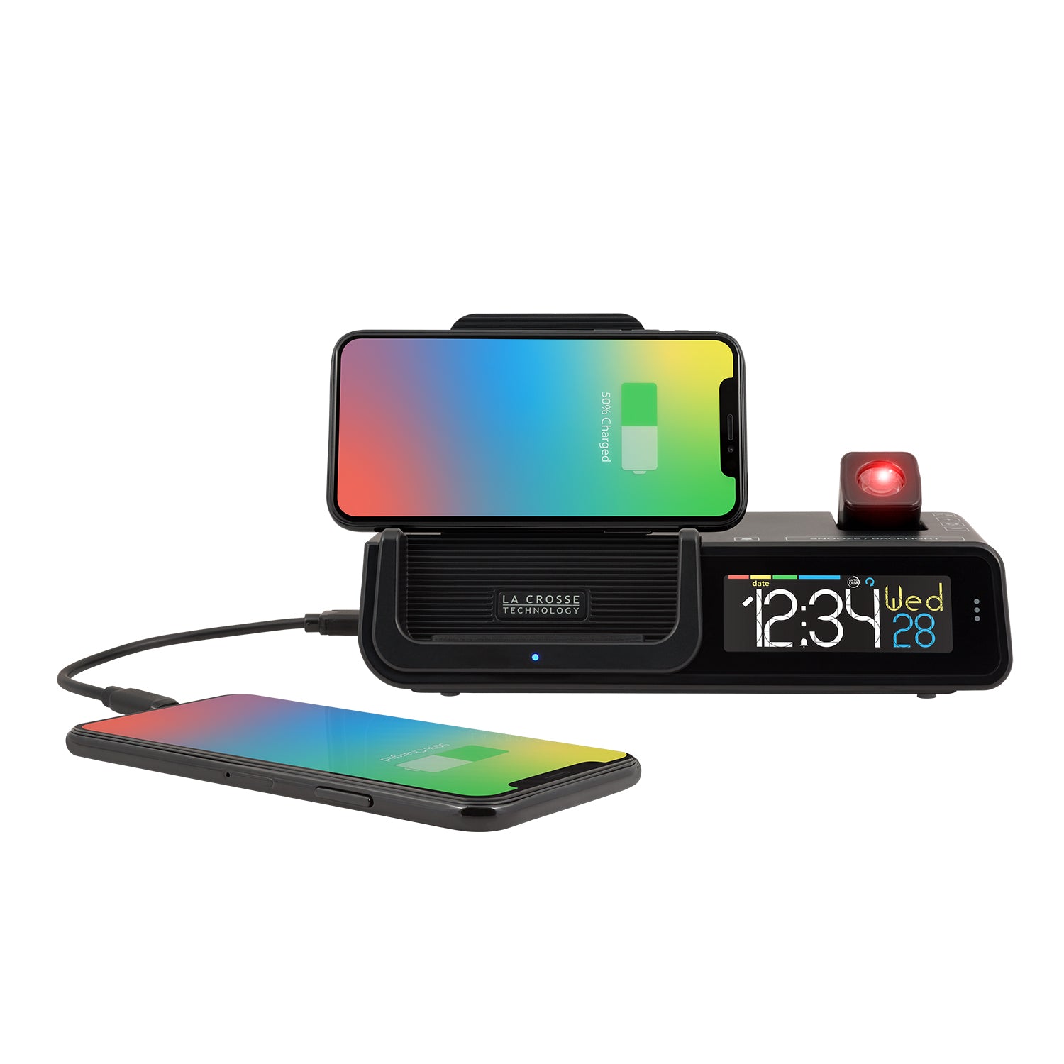 C80765 Wattz Wireless Charging Projection Alarm Clock