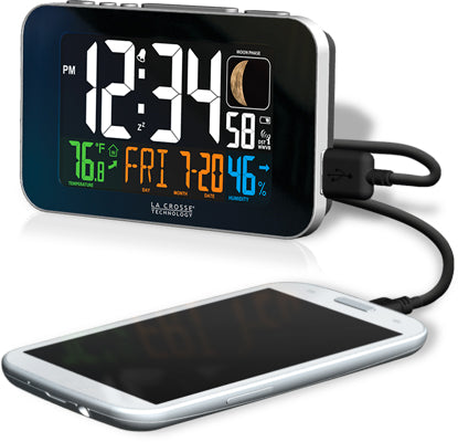 Multi-Color Atomic Alarm Clock with USB Charging & Snooze