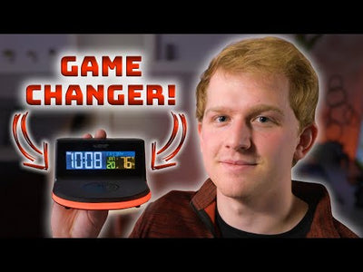 617-148TXT Wireless Charging Alarm Clock with Outdoor Temperature and Glow Light