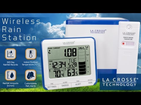 La Crosse Technology 724-1710 Wireless Rain Gauge Weather Station with  Thermometer - Clocks - Store