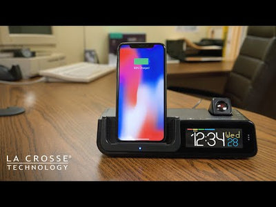 C80765 Wattz Wireless Charging Projection Alarm Clock