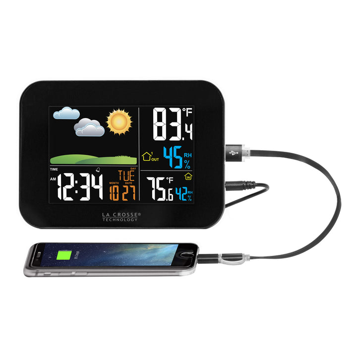 M84282 Color LCD Weather Station with Indoor and Outdoor Temperature a