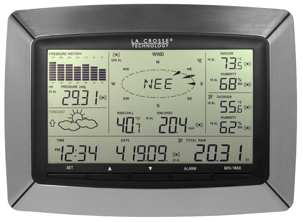 La Crosse Technology® Electric/battery-powered Color-lcd Wireless 2-piece  Digital Personal Weather Station With Hygrometer And Calendar : Target