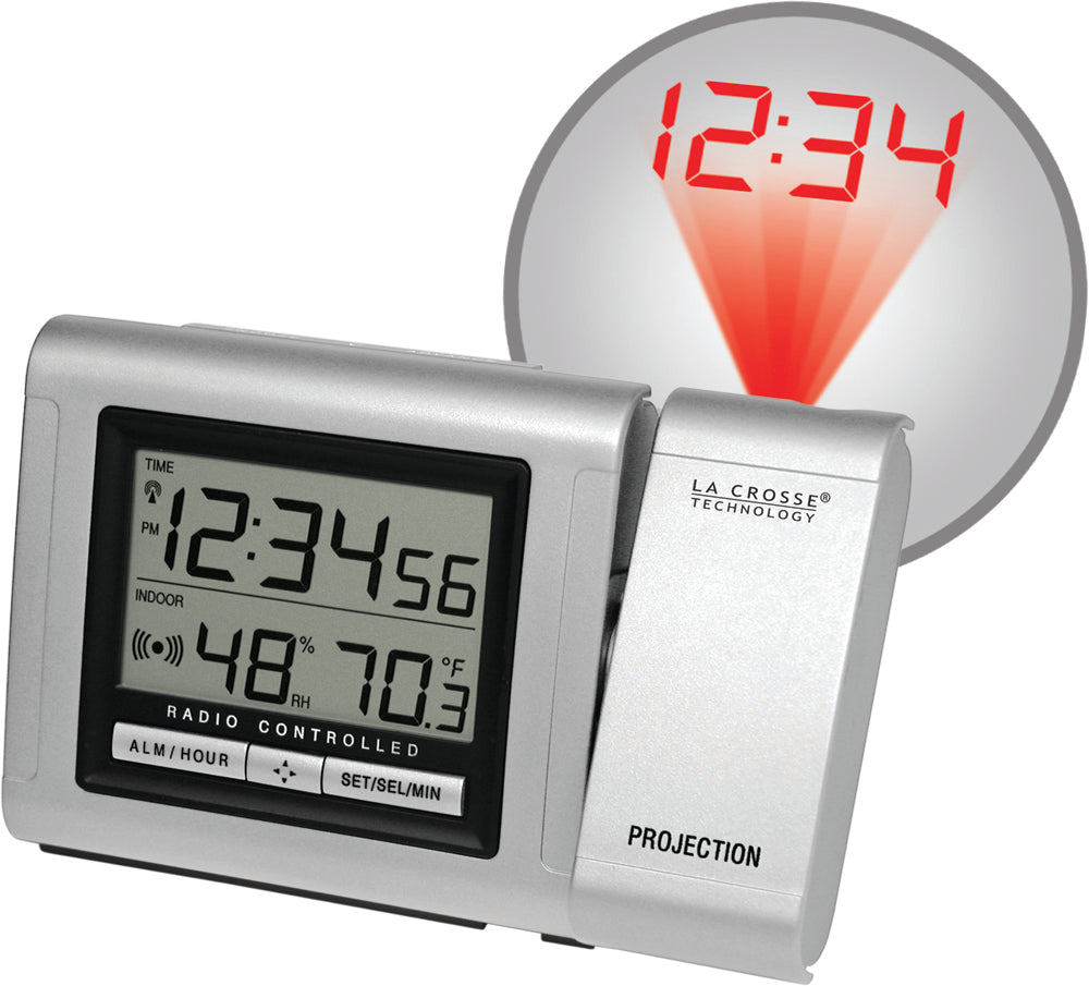 WT-5110U Projection Alarm Clock with Indoor Temperature and Humidity ...