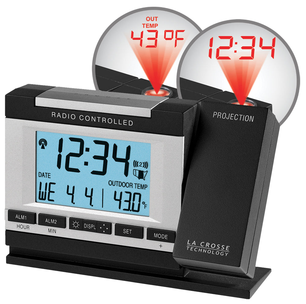 Projection Alarm Clock with Indoor/Outdoor Temp